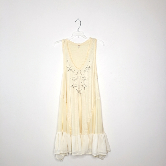 Free People Dresses & Skirts - Free People Beaded Boho Sleeveless Dress